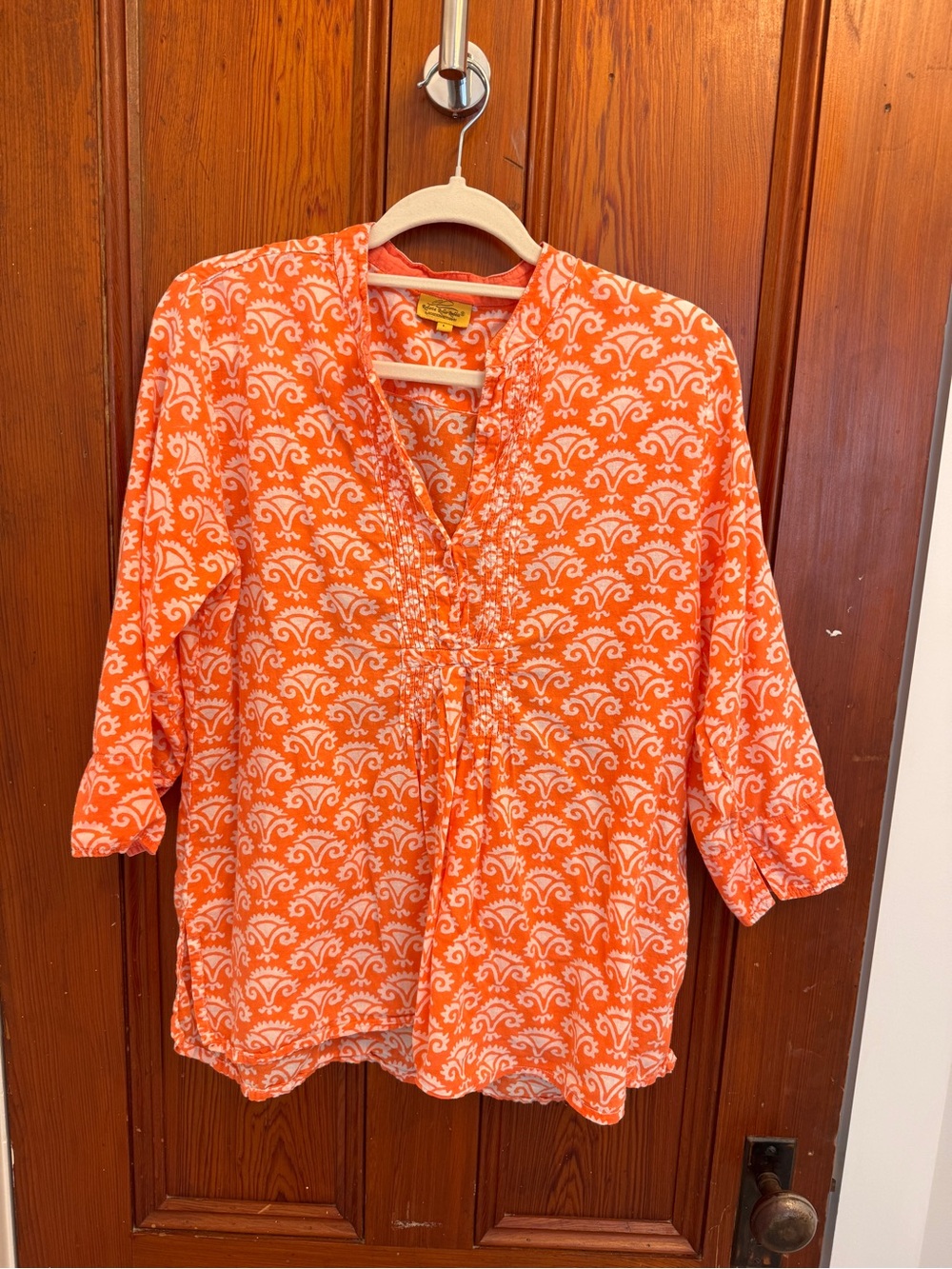 Roberta Roller Rabbit Orange & White Printed V-Neck Tunic